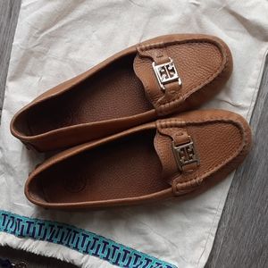 Tory Burch cognac loafer driving shoe